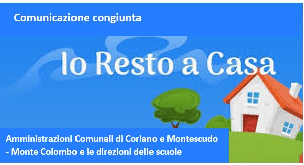 Comunicazione congiunta delle Amministrazioni Comunali di Coriano e Montescudo – Monte Colombo  e delle direzioni delle scuole